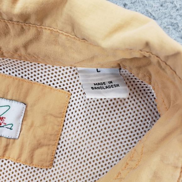 World Wide Sportsman Shirt Mens Large Orange Outdoors Fishing Pockets Caped Vent - Picture 11 of 16